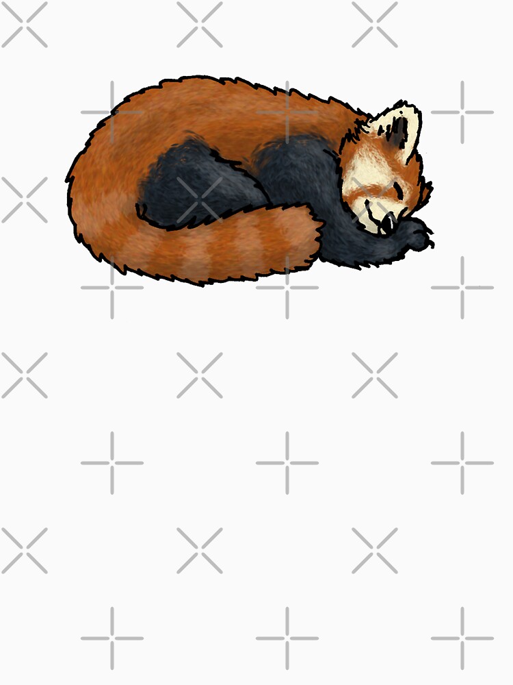 Thumbnail 3 of 3, Fitted T-Shirt, Red Panda sleeping designed and sold by TheRandomFactor.