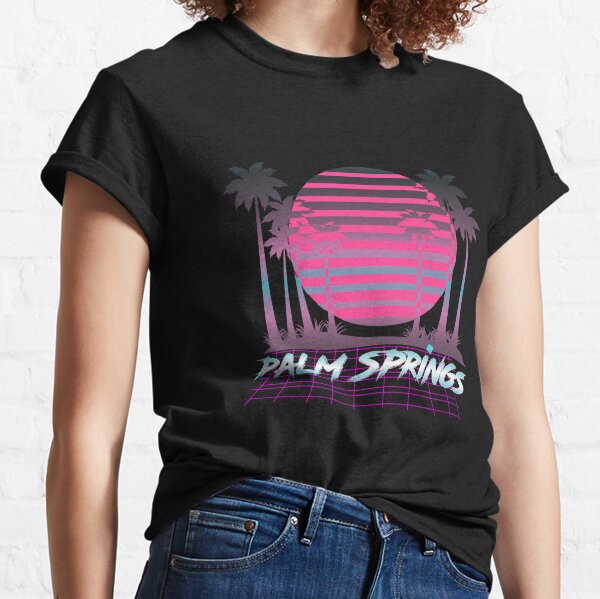 Unisex V-neck Shirt - Palm Springs Retro Martini - Neon Blue – Destination  PSP