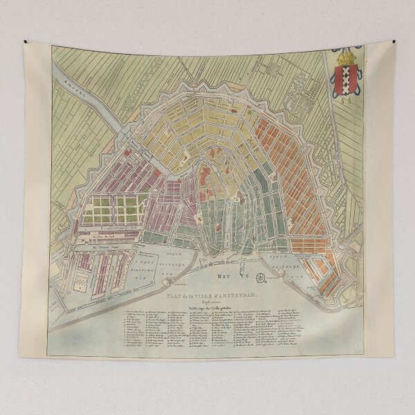 Item preview, Vintage Amsterdam Map (1835) designed and sold by BravuraMedia.