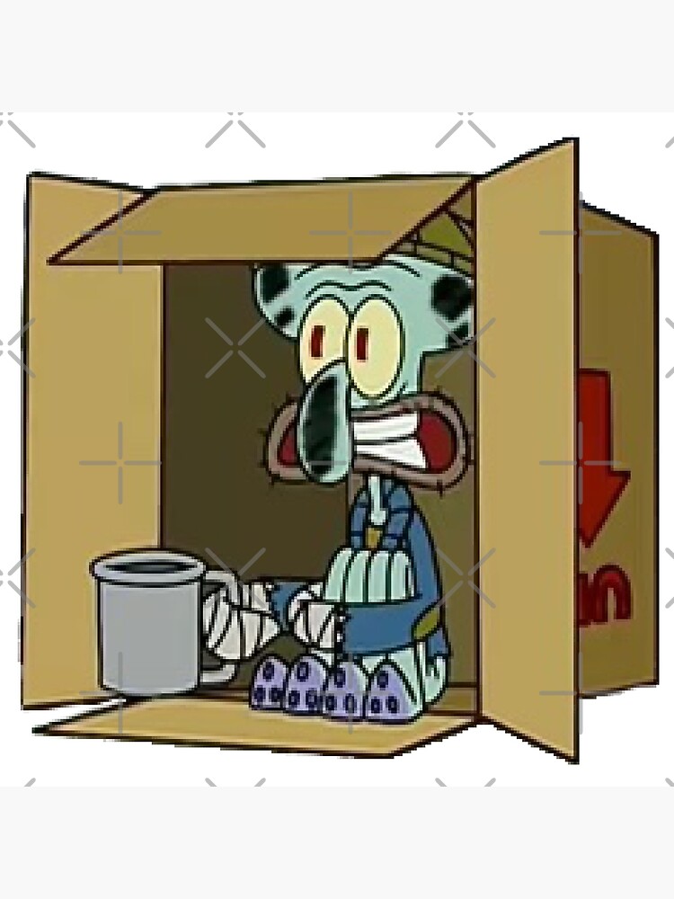 Squidward Tentacles Homeless Greeting Card By Longspicy2 Redbubble