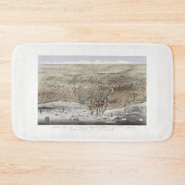 Item preview, The City of Chicago Bird's Eye View - 1874 designed and sold by warishellstore.