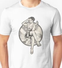 Camiseta ajustada Retro 4th of July USA Pinup Girl Camisetas y sudaderas