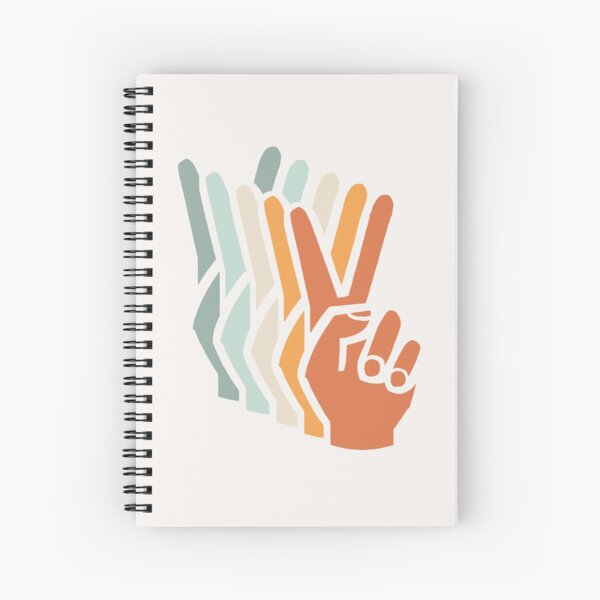Orange and Teal VSCO Peace Hands Spiral Notebook