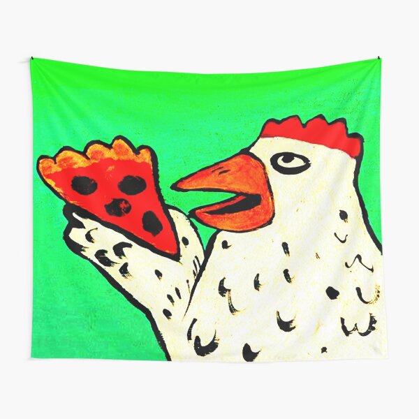 CHICKEN WITH PIZZA Tapestry