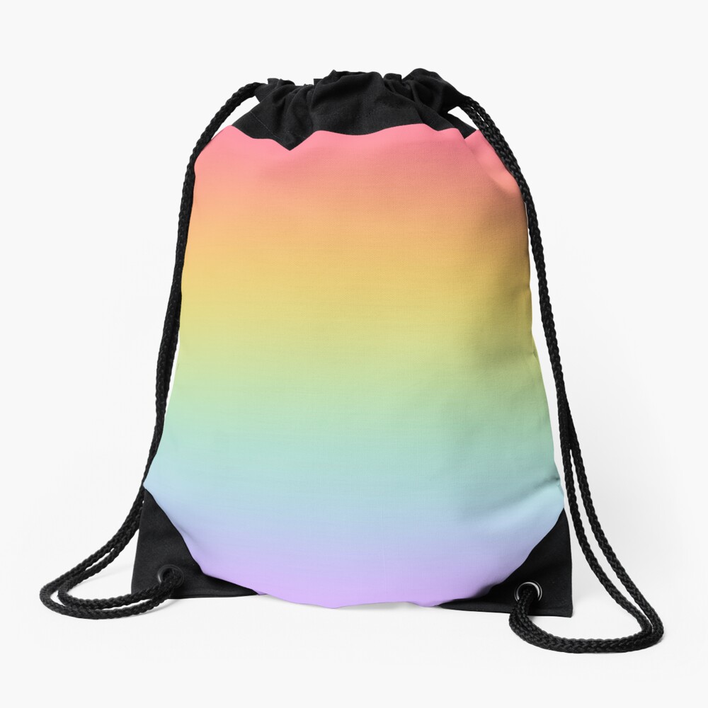 Pastel Rainbow Ombré Drawstring Bag