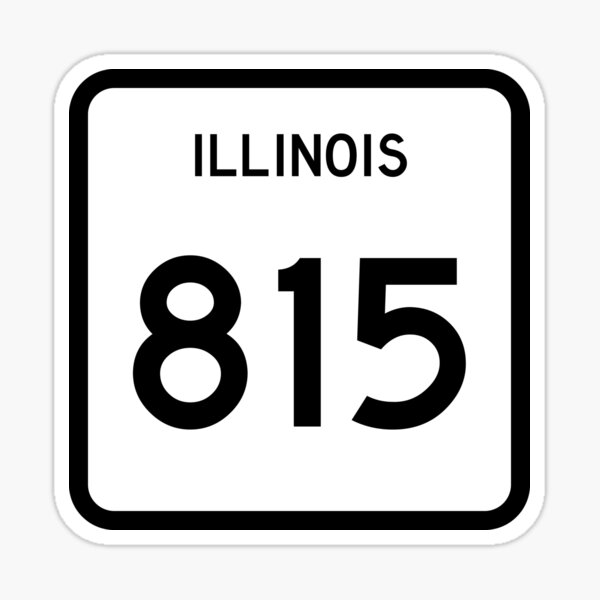 Illinois State Route 815 (Area Code 815) Sticker