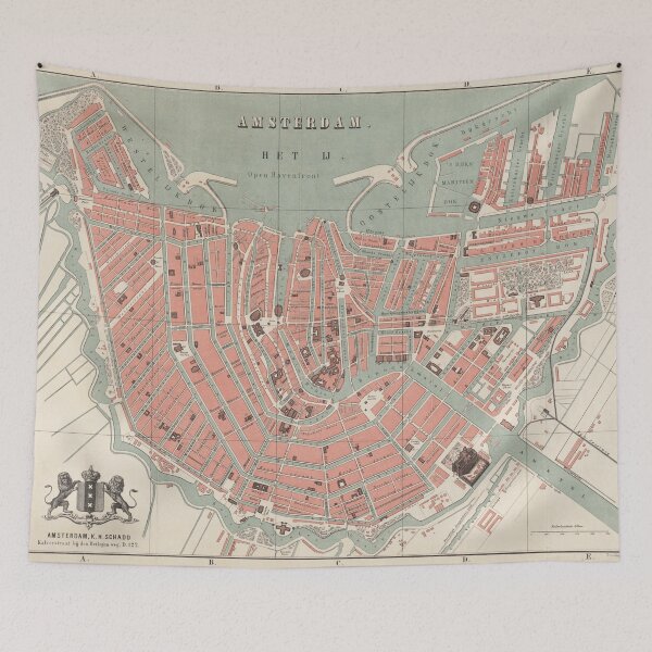 Item preview, Vintage Map of Amsterdam (1869) designed and sold by BravuraMedia.