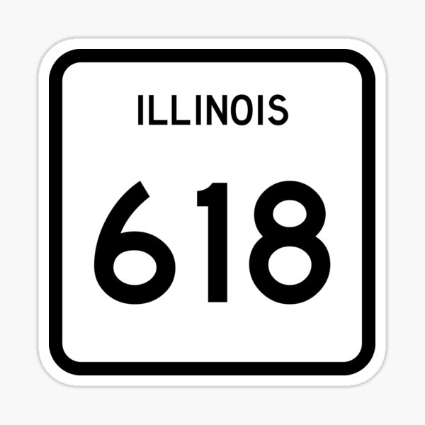 Illinois State Route 618 (Area Code 618) Sticker