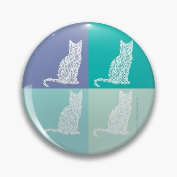 Item preview, Pop Art “Love Cats” Bluegreen Tones Circle Design designed and sold by Pierre Bernard Jr.