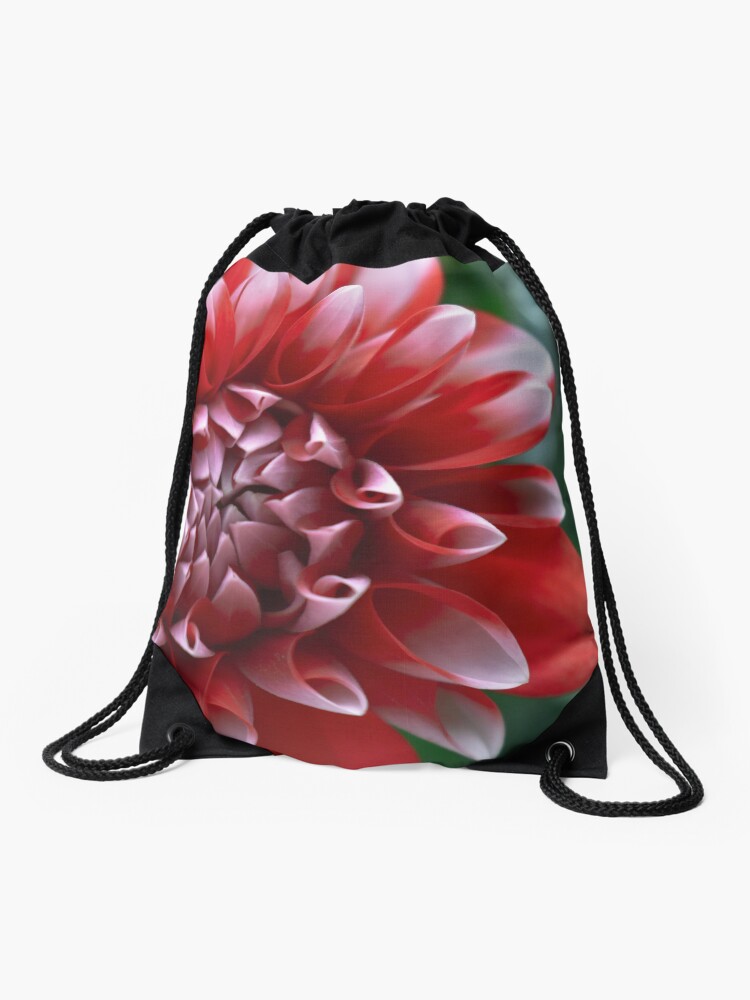 Thumbnail 1 of 3, Drawstring Bag, Red and White Petals designed and sold by DonnaMariePhoto.