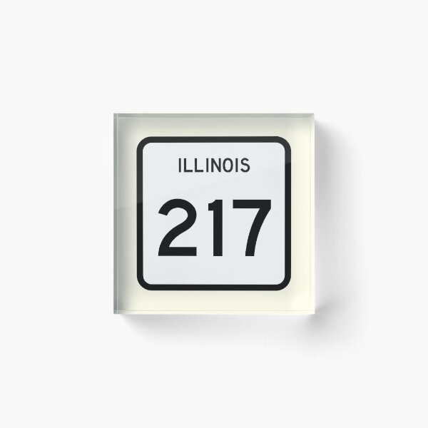 Illinois State Route 217 (Area Code 217) Acrylic Block