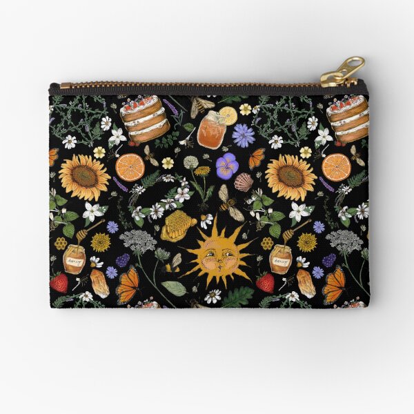 Litha Pattern- Black Zipper Pouch