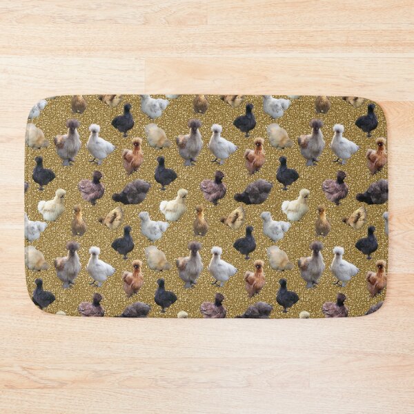 Item preview, Silkie Bantams on Gold Glitter designed and sold by StandoutSilkies.