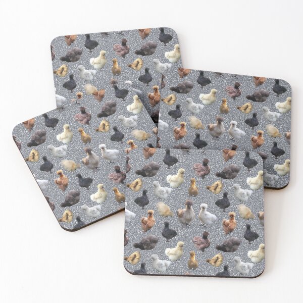 Item preview, Silkie Bantams on Silver Glitter designed and sold by StandoutSilkies.