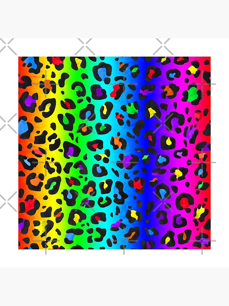 Double Rainbow Leopard Print All Over Animal Pattern Art Board