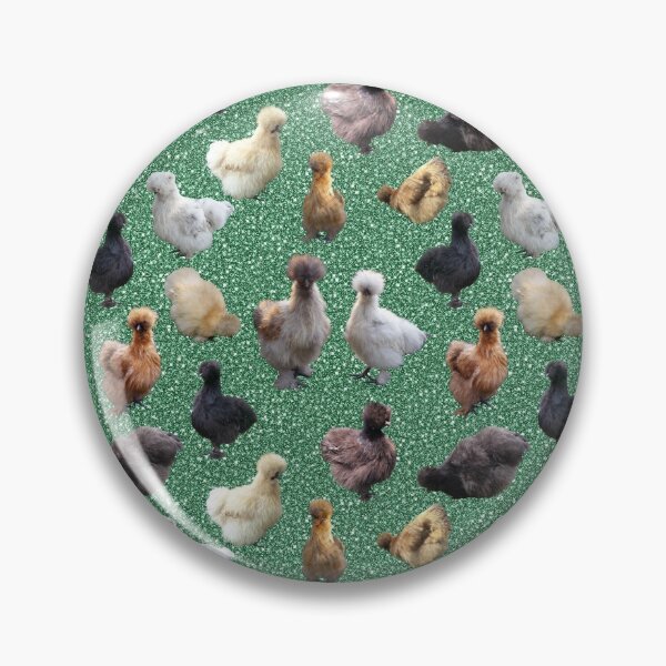 Item preview, Silkie Bantams on Green Glitter designed and sold by StandoutSilkies.