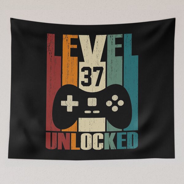 Item preview, Level 37 Unlocked 37th Birthday Gift 37 Years Old Vintage 1983 Video Gamer designed and sold by nana1099.