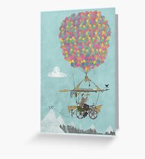 Riding A Bicycle Through The Mountains Greeting Card