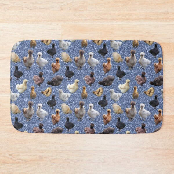 Item preview, Silkie Bantams on Blue Glitter designed and sold by StandoutSilkies.