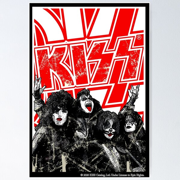 Kiss Band Red Classic Grunge Rock Art Poster