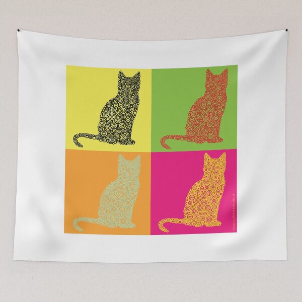 Item preview, Afrocentric “Love Cats” Pop Art Circle Design designed and sold by Pierre Bernard Jr.