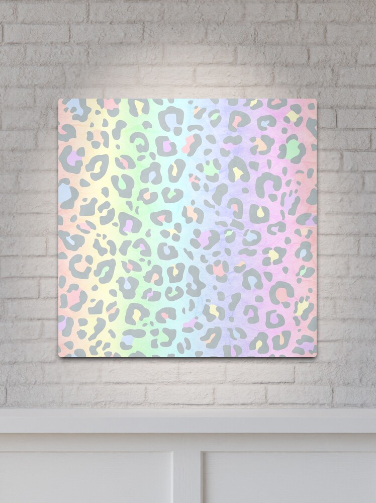 Soft Pastel Double Rainbow Leopard Print All Over Animal Pattern