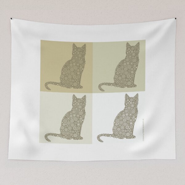 Item preview, Pop Art “Love Cats” Beige Tones Circle Design designed and sold by Pierre Bernard Jr.