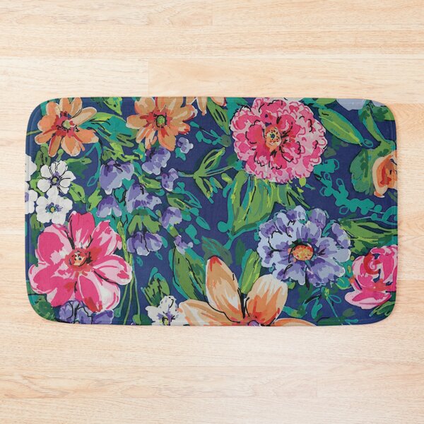 Item preview, Romantic Flowers on Navy Ground designed and sold by Leslie Rogers Todder.