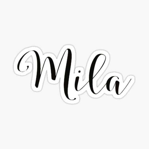 "Mila" Sticker for Sale by braceletsbyqu | Redbubble