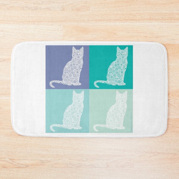 Item preview, Pop Art “Love Cats” Bluegreen Tones Circle Design designed and sold by Pierre Bernard Jr.