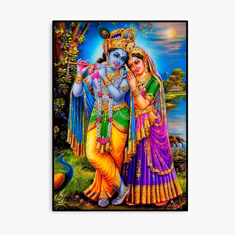 Hindu Radha Krishna God Vintage Poster Print
