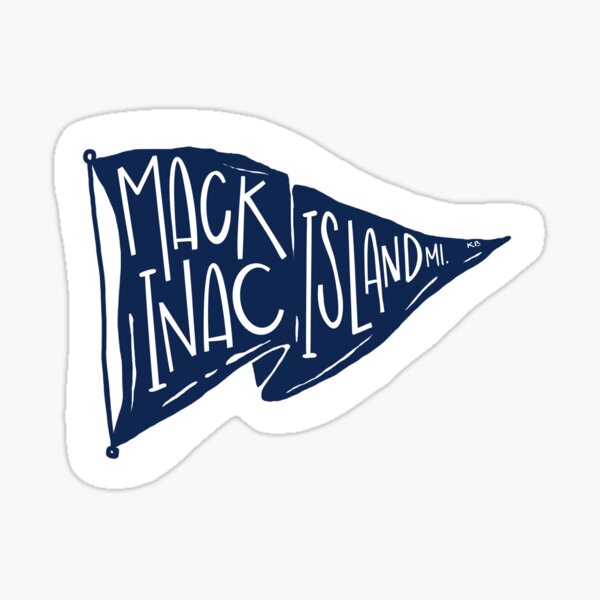 Mackinac Island Flag - Navy Sticker
