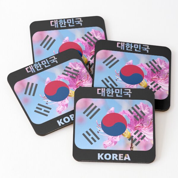 Item preview, Korean flag with spring theme - Korean rosebay; azalea designed and sold by K-LetterCo.