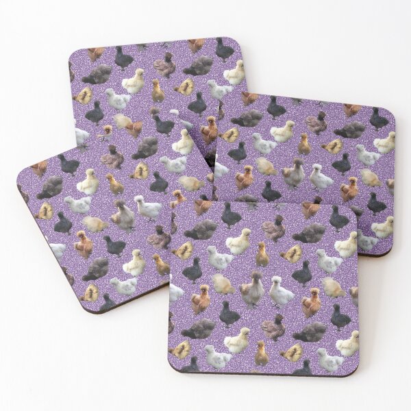 Item preview, Silkie Bantams on Purple Glitter designed and sold by StandoutSilkies.