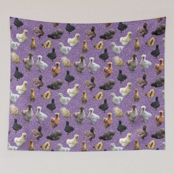 Item preview, Silkie Bantams on Purple Glitter designed and sold by StandoutSilkies.