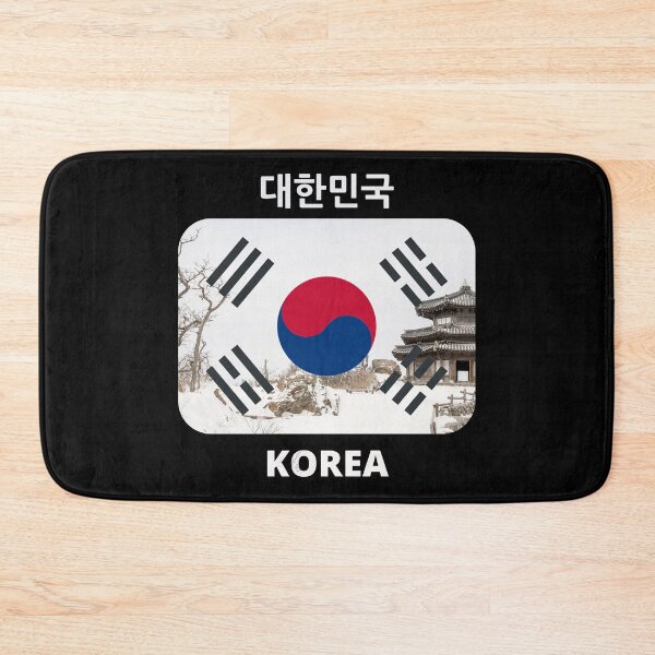 Item preview, Korean flag with winter theme - hanok in winter mountain designed and sold by K-LetterCo.
