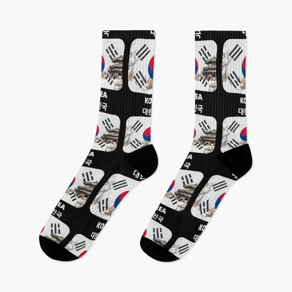 Item preview, Korean flag with winter theme - hanok in winter mountain designed and sold by K-LetterCo.