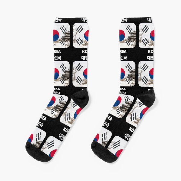 Item preview, Korean flag with winter theme - hanok in winter mountain designed and sold by K-LetterCo.