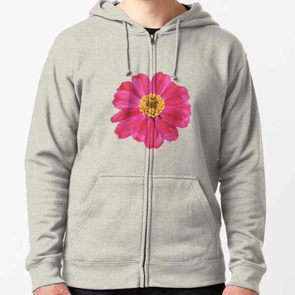 Pink Zinnia Zipped Hoodie