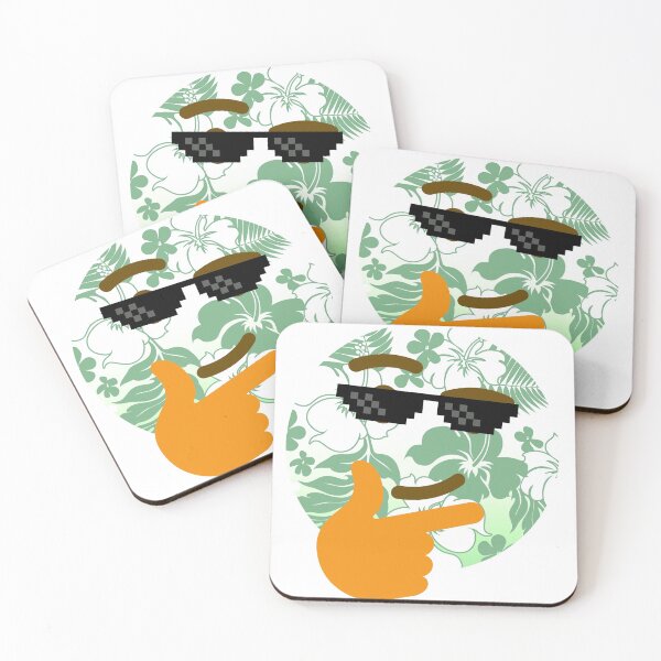 Item preview, Cool Floral Thinking Emoji - Green designed and sold by Edixo.