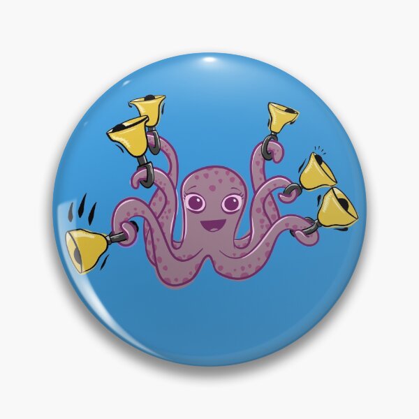 Item preview, Octopus Ringing Handbells Cartoon designed and sold by SubtleSplit.