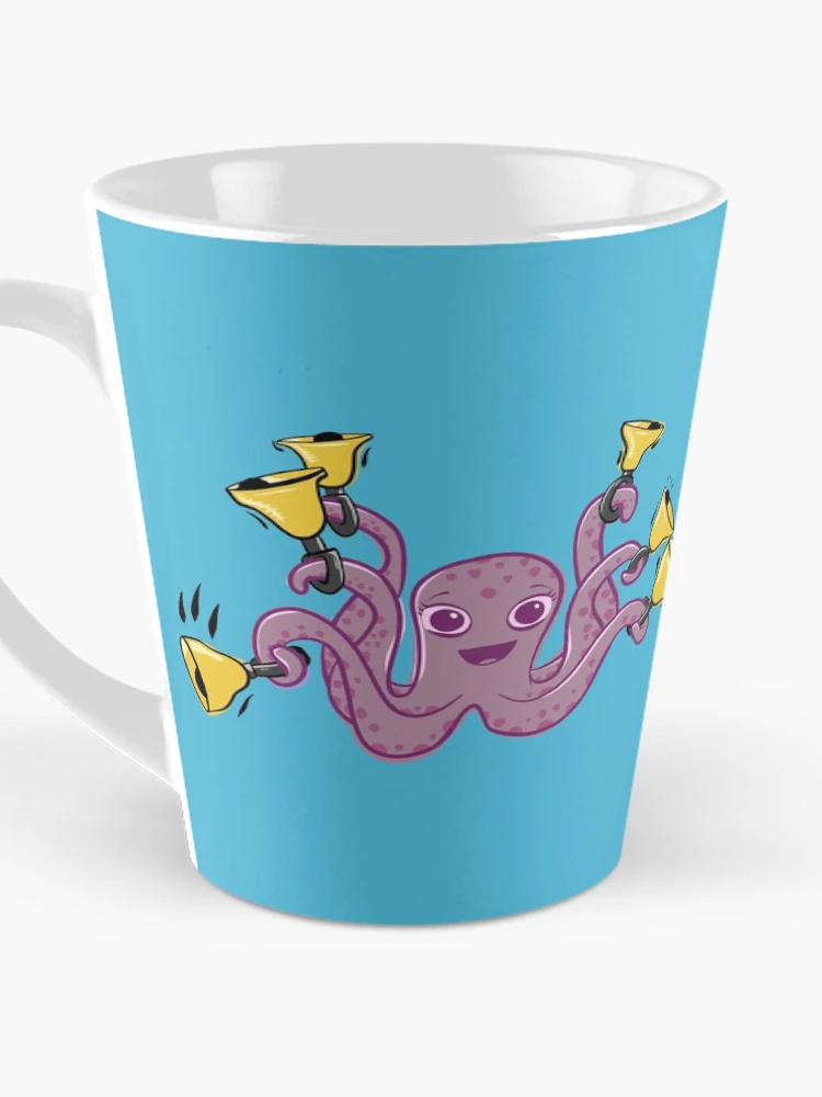 Thumbnail 3 of 4, Coffee Mug, Octopus Ringing Handbells Cartoon designed and sold by SubtleSplit.