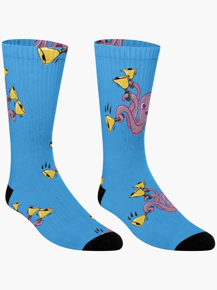 Thumbnail 3 of 5, Socks, Octopus Ringing Handbells Cartoon designed and sold by SubtleSplit.