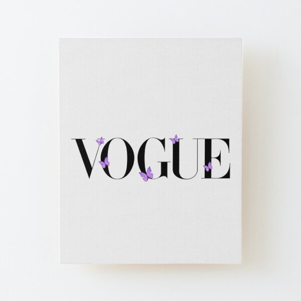 Vogue Logo With Butterfly Mounted Print By Mychickenugget9 Redbubble