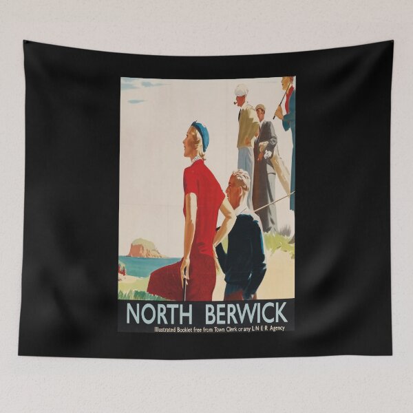 Item preview, North Berwick vintage travel poster designed and sold by stickart-marek.