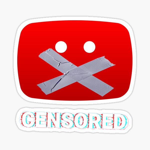 Censored Youtube Glitch Pop Art Sticker By Redpillsurplus Redbubble