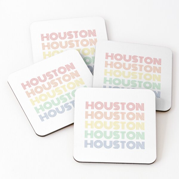 Item preview, Multi Colour Retro Houston City Name Typographic Art designed and sold by MakiMak.