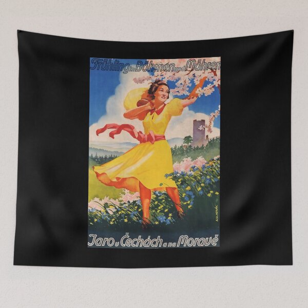 Item preview, Fruehling in Boehmen und Maehren vintage travel poster designed and sold by stickart-marek.