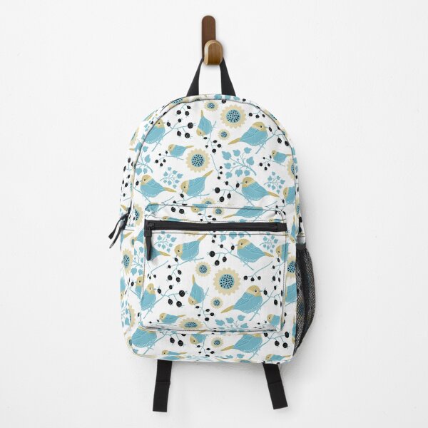Item preview, Gold & Blue Chickadee Floral designed and sold by StudioPosies.
