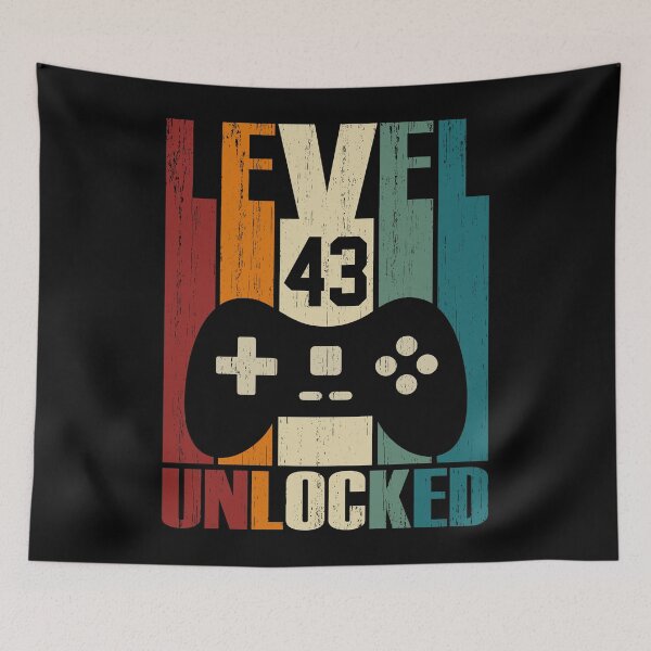 Item preview, Level 43 Unlocked 43rd Birthday Gift 43 Years Old Vintage 1977 Video Gamer designed and sold by nana1099.